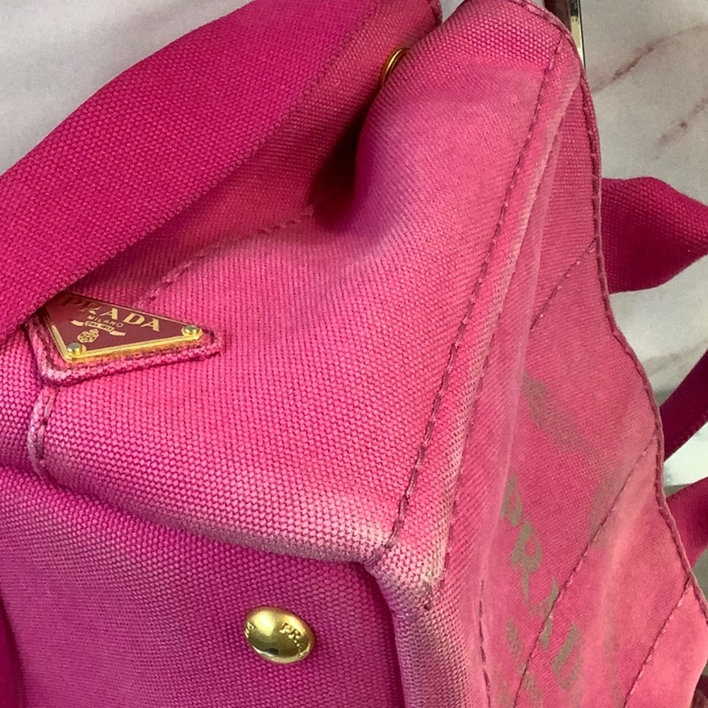 GUC Prada Canapa Small Pink Women's Tote - Picture 7 of 9
